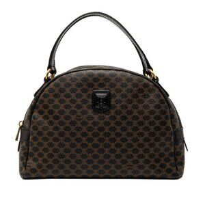 Celine Macadam Half Moon Brown Leather Handbag